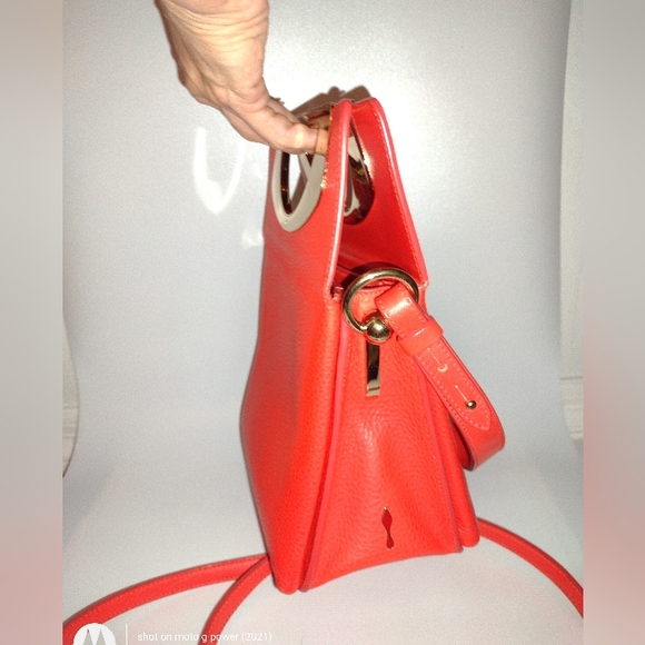 Christian Louboutin Coral Red Passage Leather Crossbody Bag π - Picture 9 of 17